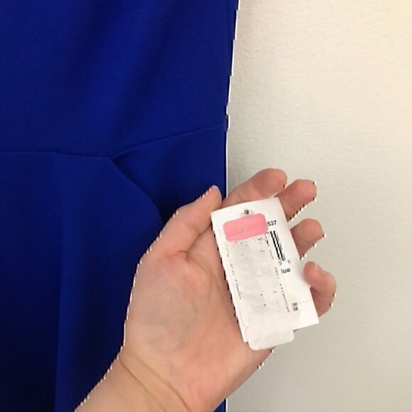 NEW NWT B. DARLIN Off the Shoulder Scalloped Dress Blue Fit Flare Mini JRS 9 10 - Picture 7 of 12